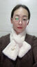 加厚in韩国蓬松冬季保暖交叉仿獭兔毛围脖女百搭纯色贴标毛绒围巾 米色-布标盼盼围巾 实拍图