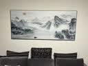 新中式客厅沙发背景墙装饰画办公室中国画山水画壁画大气挂画字画 望云楼 高40*长120布纹理面黑框 实拍图