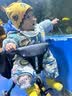 缤丽猫宝宝爬爬服拖地户外女婴儿爬行服儿童外穿男宝纯棉罩衣防脏爬爬衣 纯棉连体罩衣-萝卜小兔灰色 80码【偏大】 实拍图