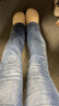真维斯（JEANSWEST）牛仔裤女微喇2025秋季小个子高腰显瘦马蹄喇叭女裤子复古蓝L 实拍图