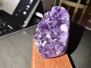 恰好石光在天然乌拉圭紫水晶洞原石紫晶块紫晶簇摆件紫水晶消磁石 100克紫晶簇配底座（鸡蛋大小） 实拍图