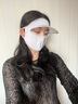 京堂京品 遮全脸夏薄款带帽檐冰丝防晒面罩高颜值防晒口罩女防紫外线夏天  (气质灰)两只装 实拍图