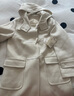 无印良品（MUJI）女式羊毛混牛角扣大衣长款连帽毛呢呢子外套秋冬季外衣女装 米白色 M (160/84A) 实拍图