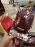 七匹狼本命年内衣男士属马年酒红色纯棉V领秋衣秋裤结婚全棉打底衫套装 酒红V领4件套(内衣+内裤+袜子) XL (175)推荐 130-150斤 实拍图