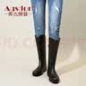 奥古狮登（Agsdon）雨鞋女时尚厚底中短筒户外防水雨靴劳保胶鞋 821099B 黑色 39 实拍图