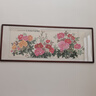 万叶居福（WanYeJu）纯手绘牡丹画花开富贵图新中式客厅装饰画国画挂画山水画字画壁画 花开富贵福满堂A【千层牡丹】 86*218CM【展会级红褐实木镜框】 实拍图