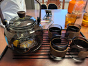 全度（Quandu)提梁蒸煮一体茶壶黑茶白茶壶耐高温明火加厚玻璃茶壶 黑色托茶盘+银杏炫黑盖壶+4卡杯 实拍图