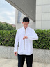 Gap男装2025春季新款纯棉基础款翻领长袖衬衫常规上衣美版422488 白色 422488 L 美码 XL亚洲码185/104A 实拍图