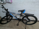 EG7山地自行车成人学生变速越野单车双减震赛车26寸青少年男女 三刀【升级减震 轻量铝架】黑蓝 26寸21速【适合：160-180CM】 实拍图