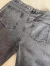 衣然呈品烟灰色牛仔裤男士秋冬新款宽松直筒裤子男美式高街潮牌百搭休闲裤 灰色【A款】 M  95-120斤 实拍图