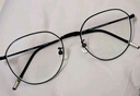 明月镜片 眼镜近视女修颜时尚钛架配镜防蓝光护目高清定制眼镜框36055 C3黑色 实拍图