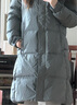 黑冰户外女连帽中长款鸭绒羽绒服冬季防风保暖羽绒服 FAF8958 深灰 S 实拍图
