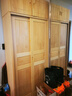 鸿蓝推拉门衣柜松木经济型全实木大衣橱现代简约家用滑动卧室衣柜 长100深50高200(入户包安装) 原木无漆【现货】 实拍图