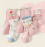 caramella卡拉美拉春夏儿童袜子女童中筒袜卡通可爱新疆棉柔舒适宝宝地板袜 实拍图