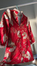 罗蒙女童红色旗袍加绒新年拜年服连衣裙新中式儿童过年演出服 红色130 实拍图