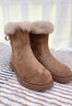 ZHR雪地靴女加绒保暖厚底短靴子女舒适反绒牛皮女靴 EH106B 驼色 38 实拍图