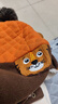 lemonkid儿童帽子男女童加厚保暖围脖手套宝宝护耳帽 旭日橙老虎 52cm 实拍图