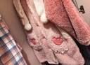 果壳（Gukoo）睡衣女可爱小怪兽冬季厚款家居服套装珊瑚绒睡衣女冬款D情人节 粉色女套 XS 实拍图