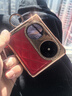 詹博士适用华为Pocket 2手机壳Pocket 2宝盒折叠屏菱格小香风闪钻铰链全包防摔保护壳高级感指环支架女 【酒红色】闪钻皮纹电镀壳 华为Pocket 2 实拍图