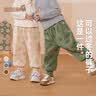 嘟嘟家儿童加绒加厚裤子冬季男童保暖裤冬装女童棉裤宝宝束脚裤满印童装 米色粉兔 100 实拍图