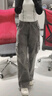 森马裤女美式纯色翻腰工装裤酷高街秋季纯棉阔腿裤甜酷炸街 深灰20901 27 实拍图