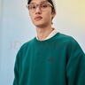 adidas休闲宽松舒适抓绒圆领卫衣套头衫男女阿迪达斯官方轻运动   森林绿/黑色   S 实拍图