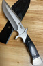 夜行者（Night stalker）随身便携直刀高硬度锋利一体野营刀具登山刀具 黑木柄+黑色皮套 实拍图