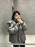 艾珠儿（Aizhuer）棉服女外套秋冬款女装冬季新款衣服宽松羽棉袄绒服女保暖加厚棉衣 灰色 M（建议100-110斤） 实拍图