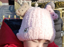 喜亲宝婴儿帽子宝宝冬季帽子儿童毛线帽子头围40-50cm（三只小熊粉色） 实拍图
