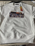 太平鸟男装休闲卫衣春季印花刺绣圆领卫衣合集潮流上衣 胸口印花款白色 BWCRE3120 2XL 实拍图