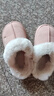 朴西棉拖鞋女新款棉绒拖鞋加厚软底秋冬室内居家用麂皮绒时尚情侣棉拖 粉红色 36-37 实拍图