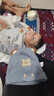幸孕日新生儿胎帽春秋0-3-6个月9纯棉婴儿帽子夏季薄款婴幼儿宝宝护囟门 小熊双角婴儿帽/灰蓝色 只有帽子 实拍图