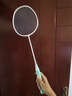 川崎极光7羽毛球拍5U超轻全碳素纤维进攻型抗扭初级进阶训练比赛单拍 极光7 极光白蓝5U【冰蓝线】单拍 27磅(业余中级)1筒球1手胶 实拍图