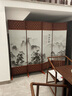 屏风隔断客厅2025新款新中式入户门遮挡风水可移动折叠卧室办公室 单面图案送底座（加厚加粗） 1.7米高4扇一组2米宽 实拍图