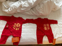 贝瑞加（Babyprints）新生儿连体衣大红色拜年服婴儿纯棉过年衣服宝宝四季爬服 喜乐52 实拍图