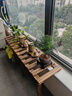 顾亲阳台窗台台沿加宽花架单层一层落地式窄阳台实木花盆架子定做定 长100宽25【台沿高度联系客服备注】 实拍图