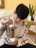 PBKC水杯男士磁弹泡茶杯茶水分离Tritan大容量便携磁吸夏季耐高温杯子 【进口Tritan】白色800ml 实拍图