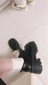 霍蜻松糕厚底小皮鞋女2025秋冬季加绒增高百搭系带JK单鞋休闲乐福鞋女 黑色【哑光】 37 (235mm) 实拍图