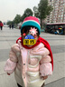 巴拉巴拉巴拉巴拉童装儿童羽绒服女童连帽外套冬装甜美撞色蝴蝶结可盐可甜 红白色调-白鸭绒-00361 90cm 实拍图