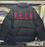 MEDM【王鹤棣同款】 90鸭绒国潮字母刺绣保暖立领羽绒服冬季外套 黑色粉字（现货） M 实拍图