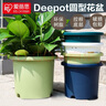 爱丽思（IRIS）Deepot花盆加厚树脂控根圆口绿萝绣球月季多肉发财树塑料加仑花盆 5号蓝色(口径约17cm)约2L 实拍图