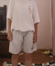 曼迪尚新款运动短裤男女夏季美式休闲跑步五分中裤潮牌直筒大码篮 小高K162杏色 M 【80-100斤】 实拍图