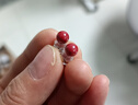 天然朱砂999纯银耳钉本命年女转运招财高级防过敏爆款养耳洞耳饰 6毫米高含量帝王砂一对 实拍图