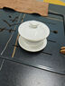 杰艺陶瓷茶具羊脂玉品茗杯功夫盖碗茶壶茶杯德化白瓷茶盏泡茶主人单杯 羊脂玉【盖碗】描金 实拍图