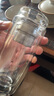 希乐（cille）玻璃杯双层玻璃水杯男士商务带茶隔大茶水分离杯便携创意泡茶杯 黑色（加厚） 260ml 实拍图