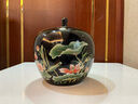傲世景德镇陶瓷器新中式花瓶工艺品客厅摆件酒柜玄关茶室博古架装饰品 乌金釉清荷带盖平安果+底座 实拍图