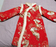 罗蒙女童红色旗袍加绒新年拜年服连衣裙新中式儿童过年演出服 红色140 实拍图