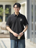 卡宾男装凉感Polo衫短袖翻领上衣商务T恤 煤黑色01 实拍图