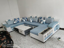 樱格莱 沙发智能蓝牙音响大户型客厅家具转角布艺沙发组合套装现代简约 普通版【弹簧乳胶座包】棉麻布 六件套3.6米+配带茶几电视柜 实拍图