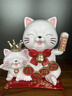 十号公馆招财猫摆件自动招手2026新款办公室前台店铺收银台装饰新开业礼物 【带红色垫子】八方来财红 长28宽20高28厘米 实拍图